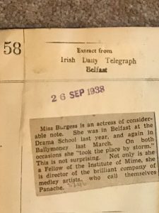 Irish Mime.  26 September 1938