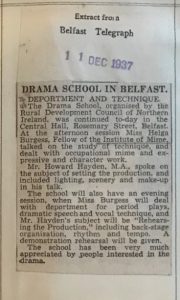 Drama School in Belfast. 11 December 1937