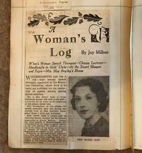 Woman Speech Therapist.  30 January 1937