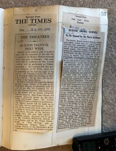 Buxton Drama School Festival.  August 1938