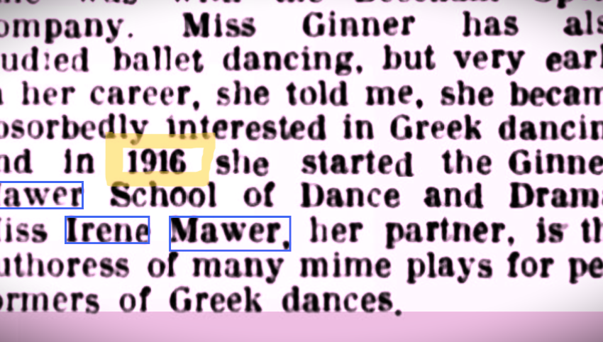 newspaper clipping showing start date of 1916