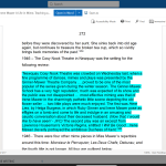 screenshot showing a paragraph of manuscript. Paragraph is highlighted in blue.